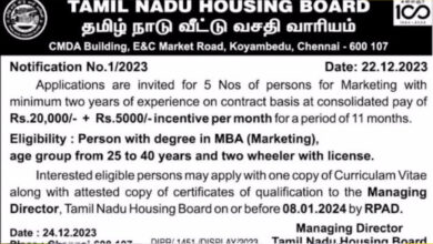 TN Housing Board Job Vacancy