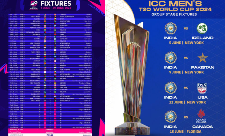 T20 World Cup Schedule 2024