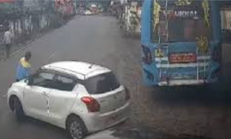 Police drives staff on bonnet