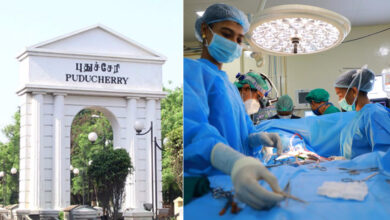 surgical equipment sewn in stomach