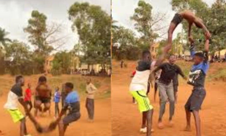 human jump rope in africa