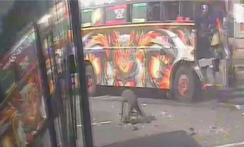 shocking cctv video of 2 bus accident