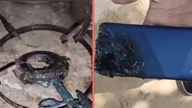 mobile fell in boiling oil and exploded